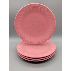 4 Fiesta Fiestaware Rose Pink Dinner Plates Homer Laughlin USA 10.25"